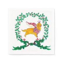 Gulliver's Golden Retriever Christmas Napkins
