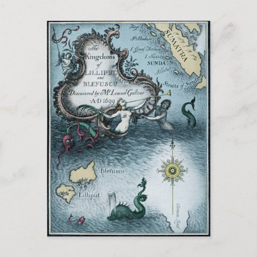 Gullivers Travels by Jonathan Swift Postcard