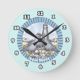 Gulls Guide Lighthouse Clock