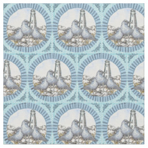Gulls Guide Lighthouse Fabric
