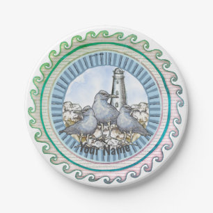 Gulls Guide Lighthouse paper plate