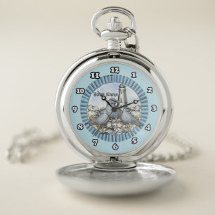 Gulls Guide Lighthouse Pocket Watch