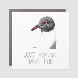 Gulls Just Wanna Have Fun (Laughing Gull) Car Magnet