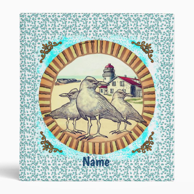 Gulls Lighthouse 3 Ring Binder (Front)