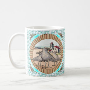 Gulls Lighthouse custom name  mug