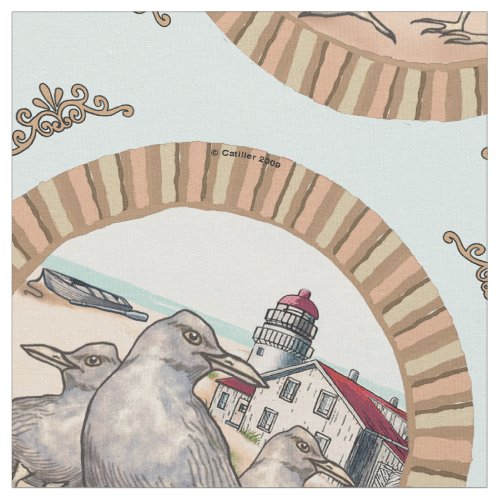 Gulls Lighthouse Fabric