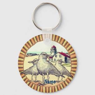 Gulls Lighthouse Keychain