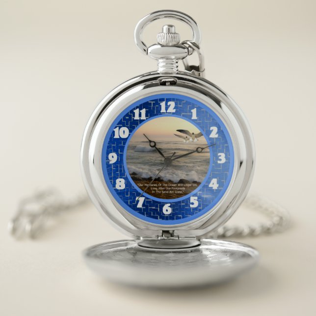 GULLS & OCEAN QUOTE POCKET WATCH (Inside)