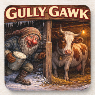 Gully Gawk Icelandic Yule Lad postcard Beverage Coaster