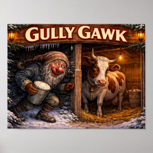 Gully Gawk Icelandic Yule Lad postcard Poster