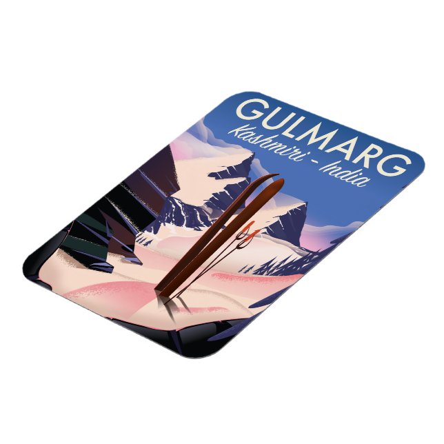 Gulmarg Kashmiri India Ski poster Magnet (Left Side)