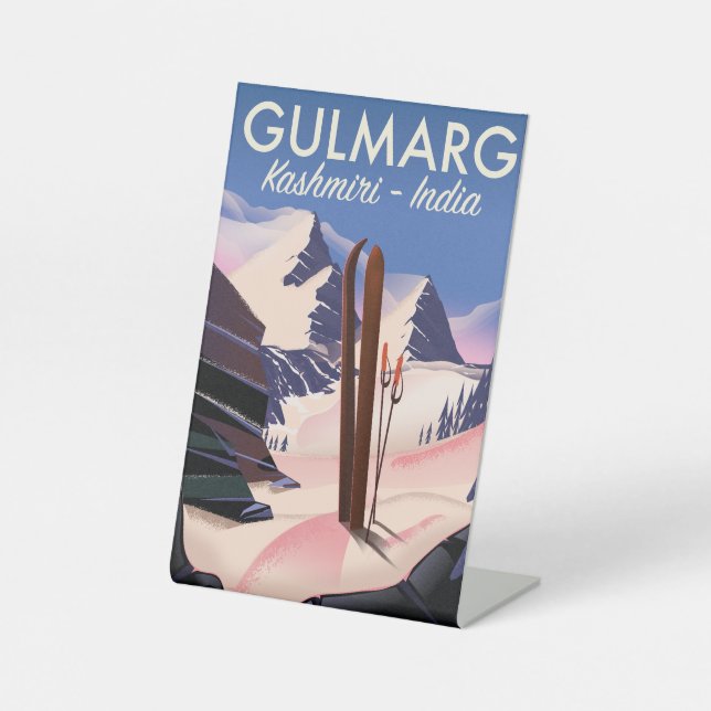 Gulmarg Kashmiri India Ski poster Notebook Pedestal Sign (Front)