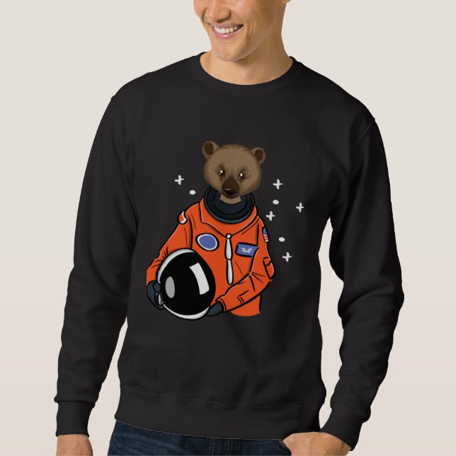 Gulo gulo in Space Astronaut Sweatshirt (Front)