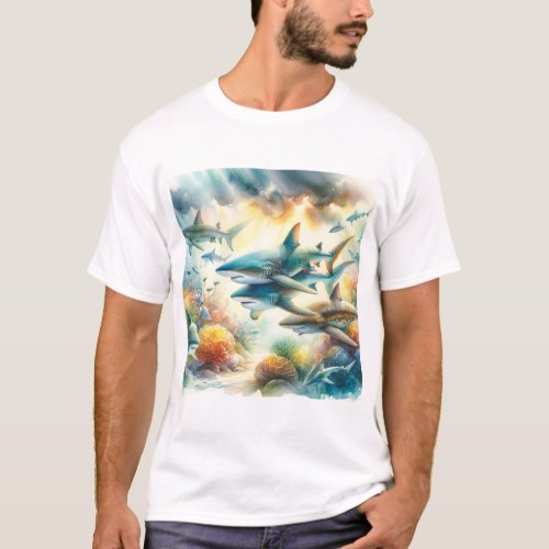 Gulper Sharks 260524AREF120 _ Watercolor T_Shirt