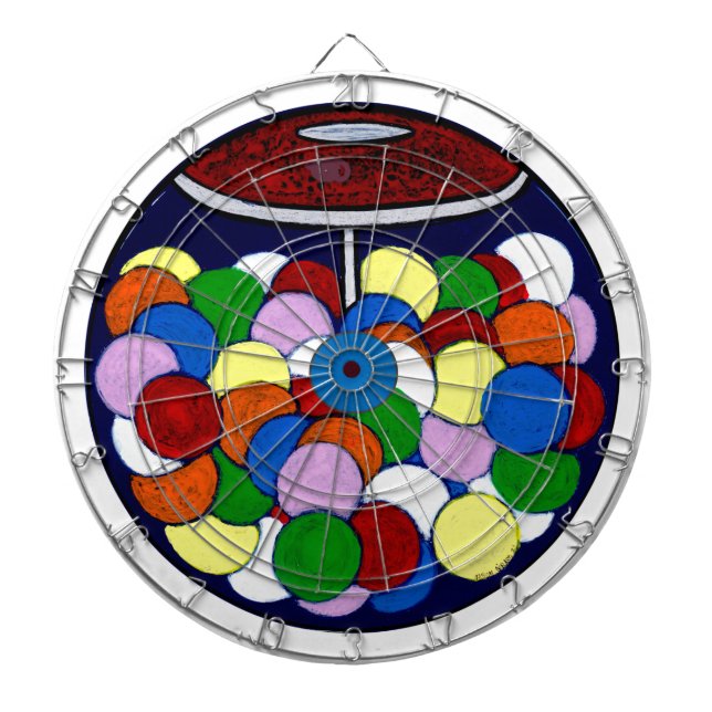 Gum Ball Glass Globe Dart Board (Front)