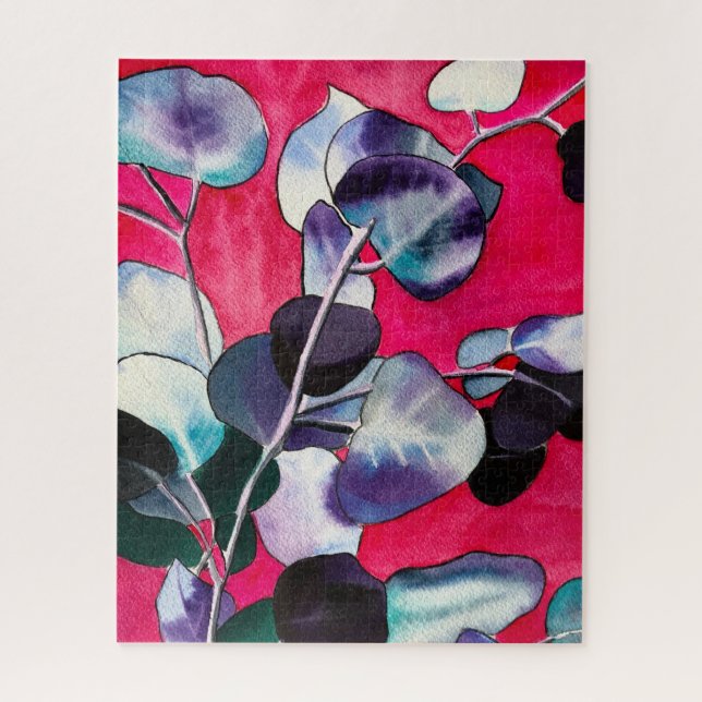 Gum leaves Eucalyptus watercolor art Jigsaw Puzzle (Vertical)