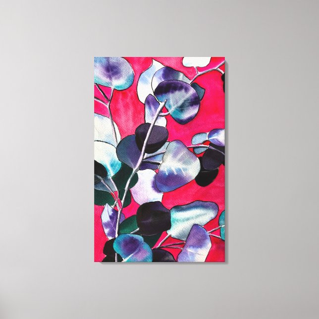 Gum leaves watercolor art canvas print (Front)