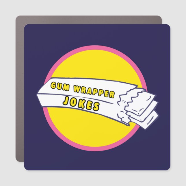 Gum Wrapper Jokes Logo Car Magnet (Front)