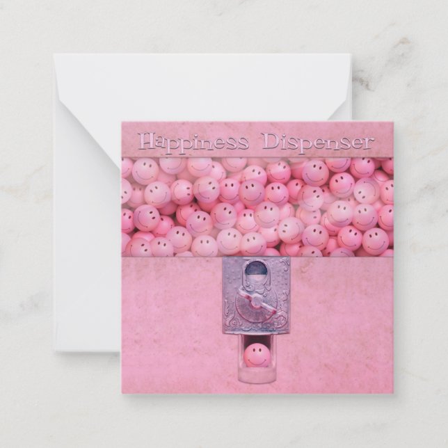 Gumball Ball Machine Happiness Dispenser Note Card (Front)