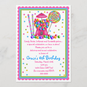 Gumball Machine and Candy Invitation