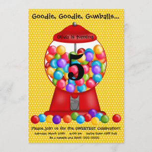 Gumball Machine Birthday Invitation