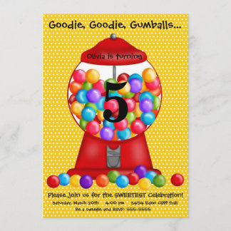 Gumball Machine Birthday Invitation