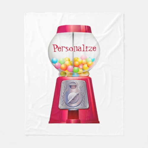 Gumball machine bubblegum vintage cute red fleece blanket