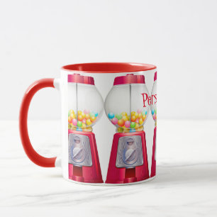 Gumball machine bubblegum vintage cute red mug