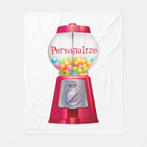 Gumball machine bubblegum vintage red fleece blanket