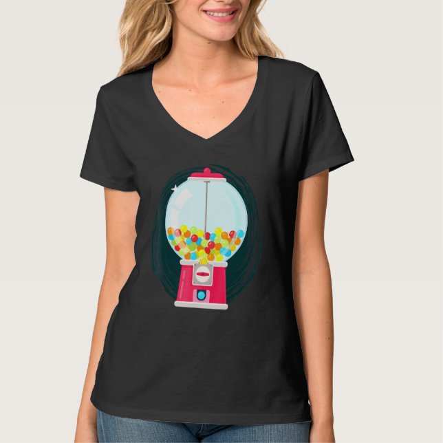 Gumball Machine Candy Dispenser Sweets Candy T-Shirt (Front)