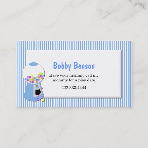 Gumball Machine Play Date Card Business Cards