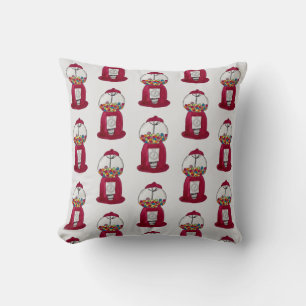 Gumball Machine Retro Candy Throw Pillow