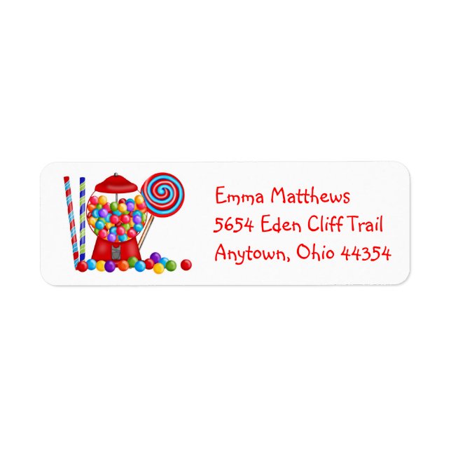 Gumball Machine Return Address Labels (Front)