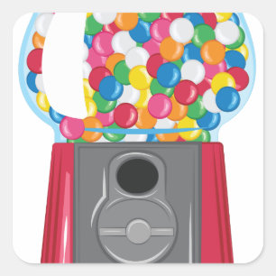 Gumball Machine Square Sticker