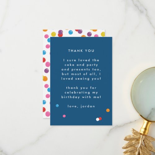 Gumball Retro Candy Birthday Flat Thank You Card