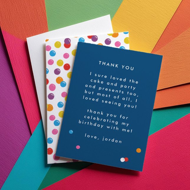 Gumball Retro Candy Birthday Flat Thank You Card (Gumball Retro Candy Birthday Flat Thank You Card)