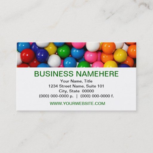 Customizable Gumballs Business Cards