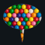 Gumballs Cake Topper<br><div class="desc">Color gumballs in rows background</div>