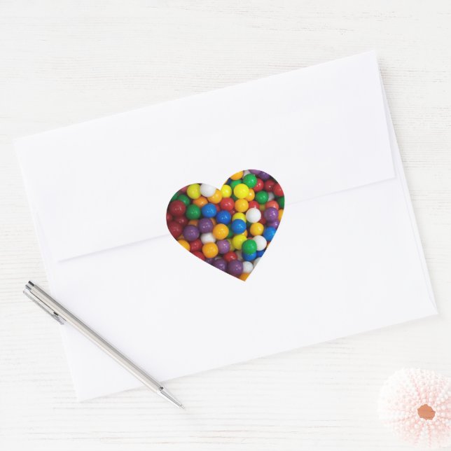 Gumballs Heart Sticker (Envelope)