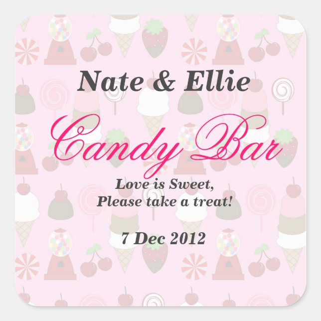 Gumballs & Ice cream Candy Bar Sticker (Front)