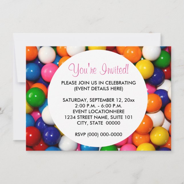 Gumballs Invitations (Front)
