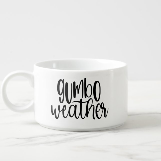 Gumbo Bowl Cajun Calligraphy Black and White (Right)