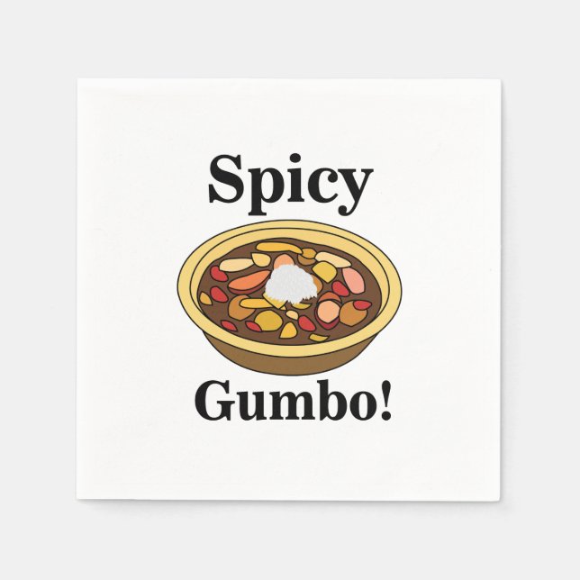 Gumbo Food Spicy Gumbo Party Napkins (Front)