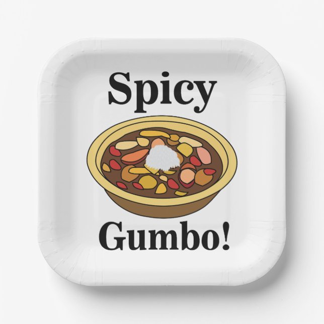 Gumbo Food Spicy Gumbo Party Paper Plates (Front)