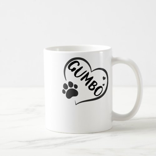 Gumbo Name In A Heart With A Paw  Coffee Mug