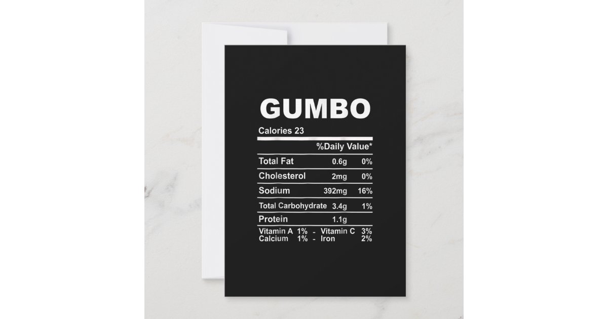 gumbo-nutrition-facts-thanksgiving-invitation-zazzle