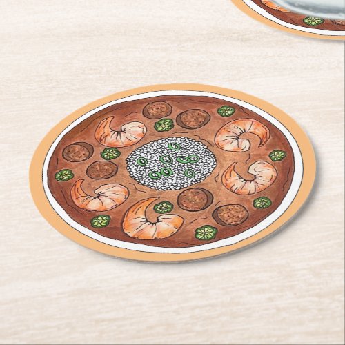 Gumbo Soup Louisiana LA New Orleans NOLA Food Round Paper Coaster