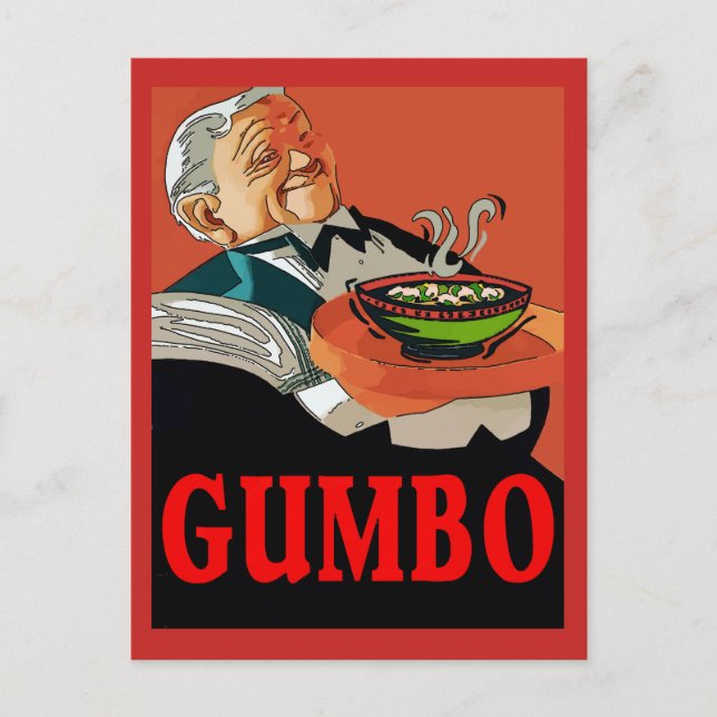 Gumbo,vintage waiter postcard (Front)