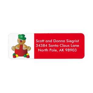 Gumdrop Gingerbread Man Christmas Label