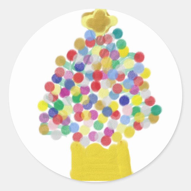 Gumdrop Tree Classic Round Sticker (Front)